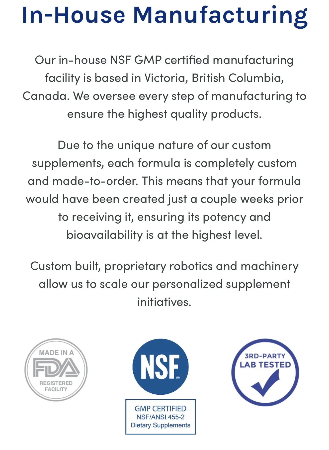 vitamine manufacturing