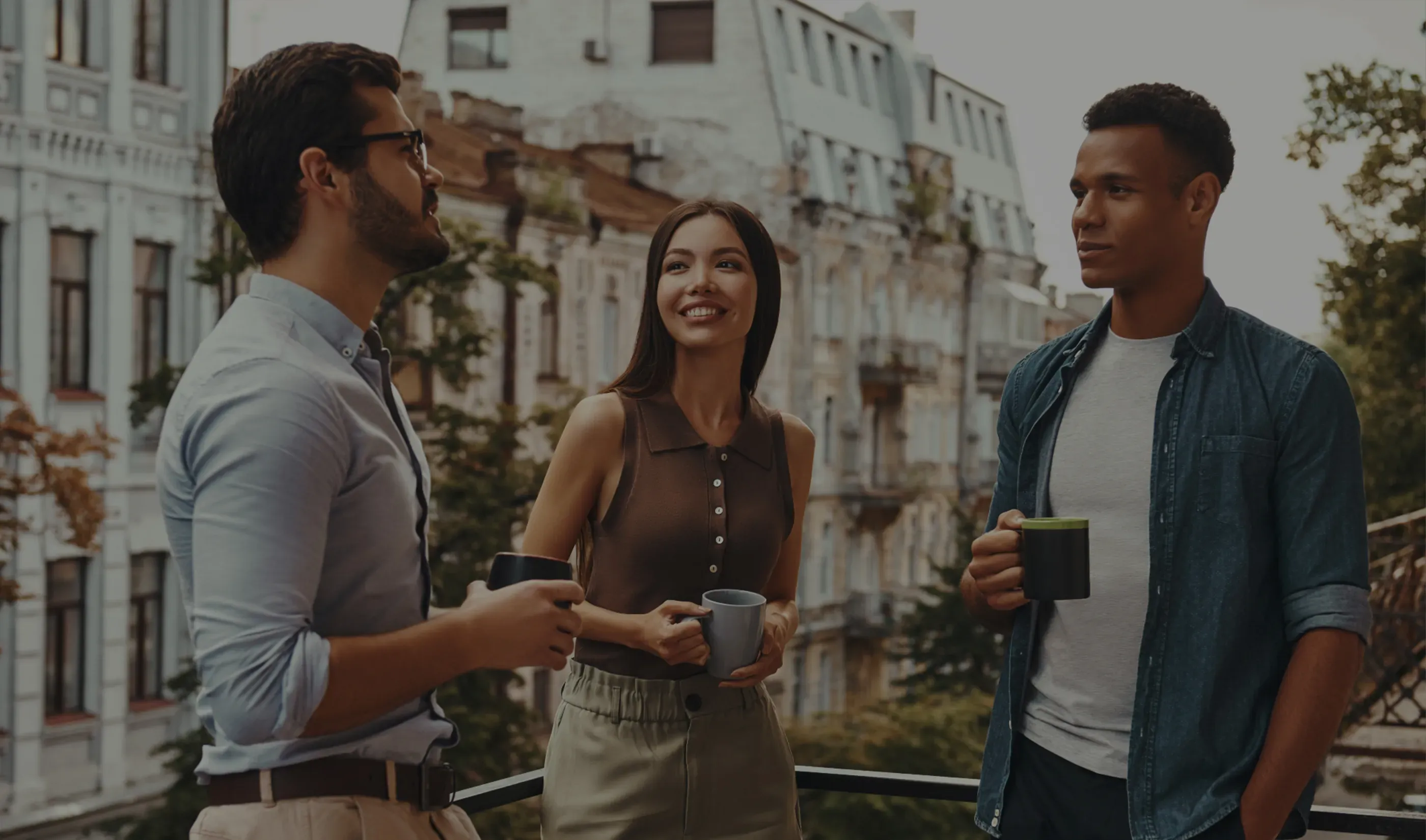 young adults having coffee together