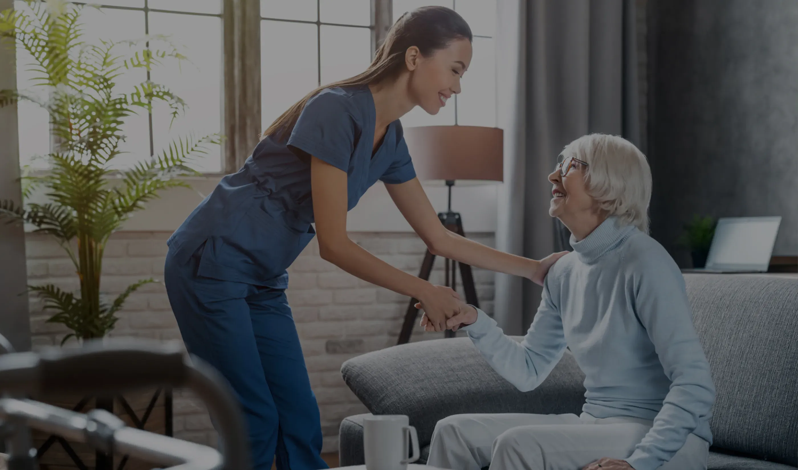 doctor and patient in home care