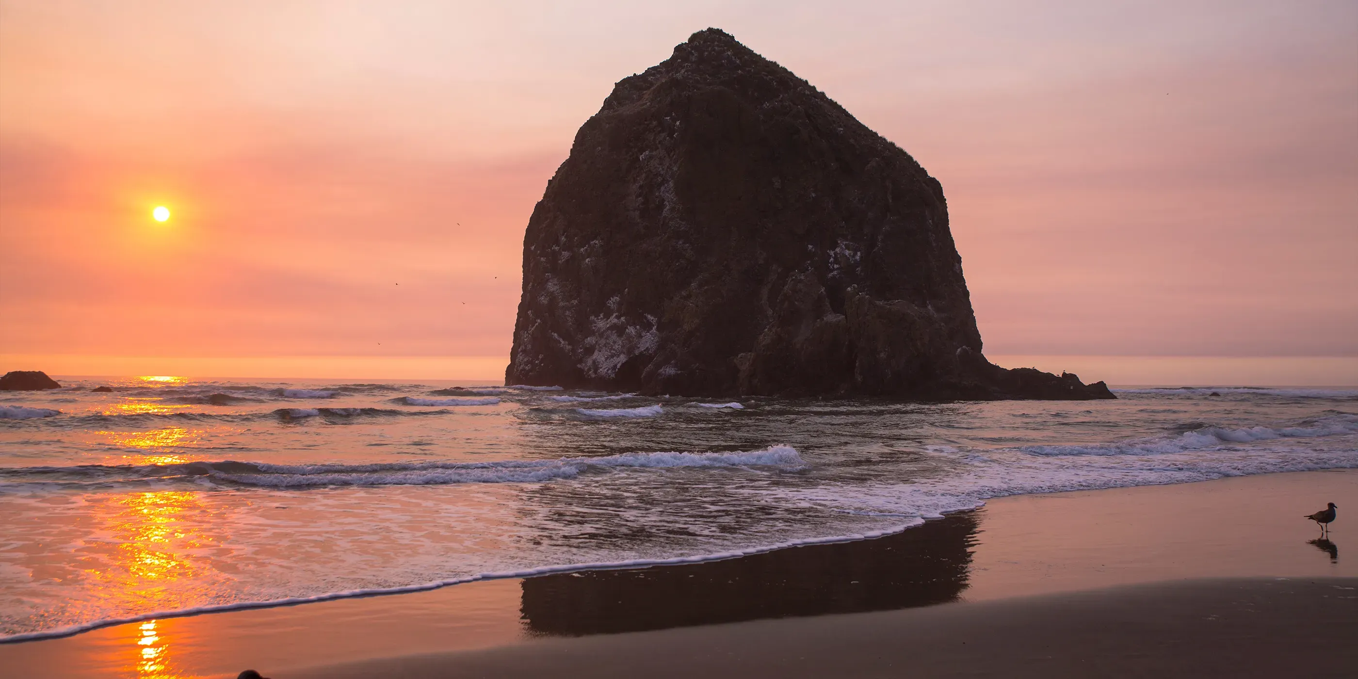 sea foam at sunset