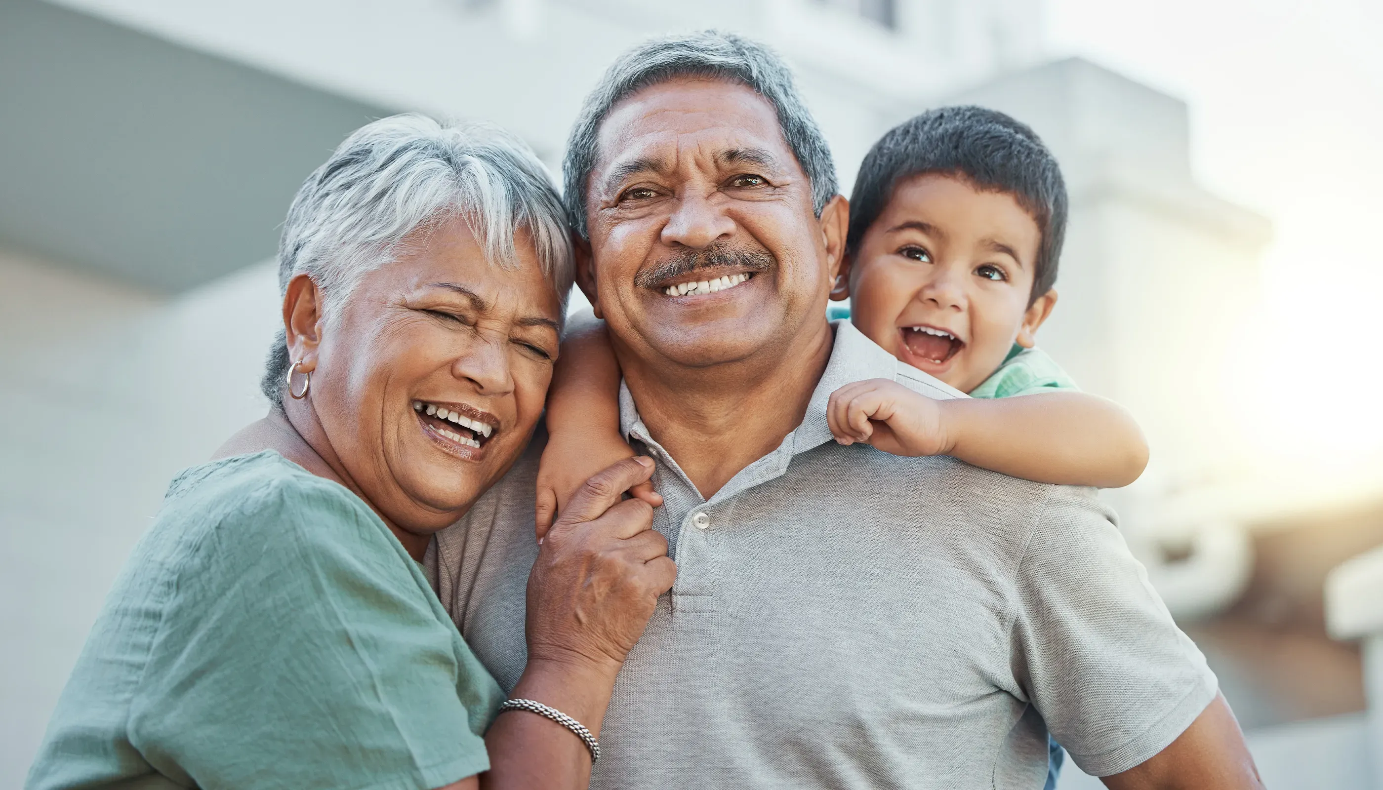 family smiling together